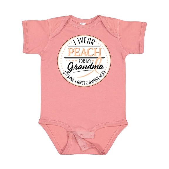 Inktastic I Wear Peach for My Grandma Uterine Cancer Awareness Boys or Girls Baby Bodysuit