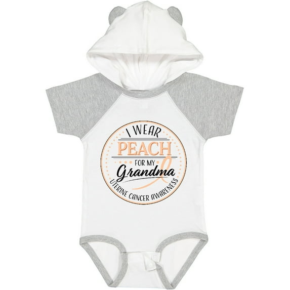 Inktastic I Wear Peach for My Grandma Uterine Cancer Awareness Boys or Girls Baby Bodysuit