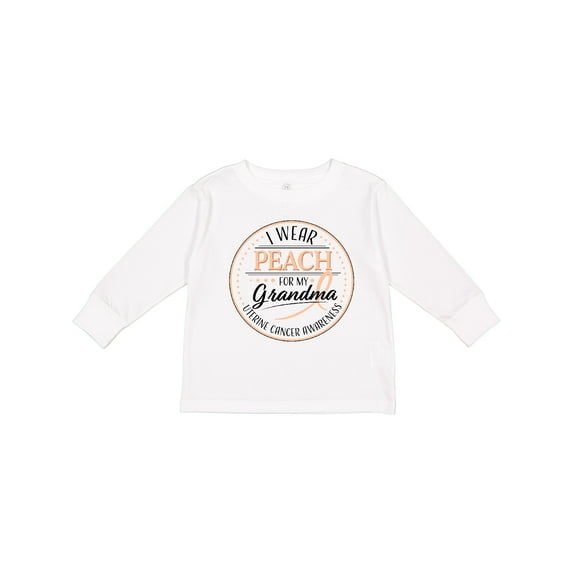 Inktastic I Wear Peach for my Grandma - Uterine Cancer Awareness Boys or Girls Long Sleeve Toddler T-Shirt