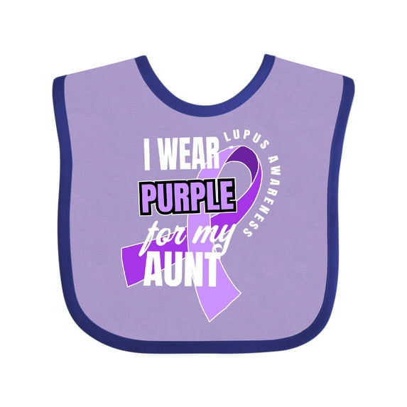 Inktastic I Wear Purple for My Aunt Lupus Awareness Boys or Girls Baby Bib