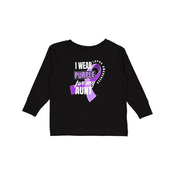 Inktastic I Wear Purple For My Aunt Lupus Awareness Boys or Girls Long Sleeve Toddler T-Shirt