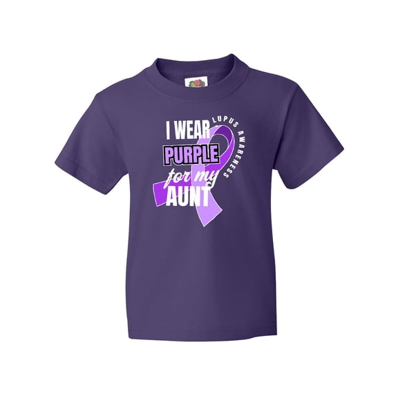 Inktastic I Wear Purple For My Aunt Lupus Awareness Youth T-Shirt