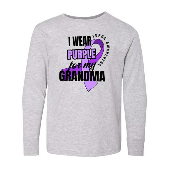 Inktastic I Wear Purple For My Grandma Lupus Awareness Long Sleeve Youth T-Shirt