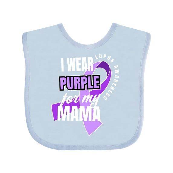 Inktastic I Wear Purple for My Mama Lupus Awareness Boys or Girls Baby Bib