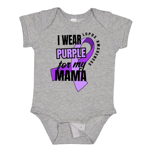 Inktastic I Wear Purple For My Mama Lupus Awareness Boys or Girls Baby Bodysuit