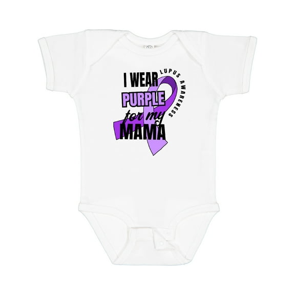 Inktastic I Wear Purple For My Mama Lupus Awareness Boys or Girls Baby Bodysuit