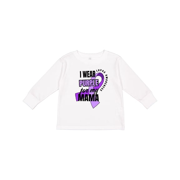 Inktastic I Wear Purple For My Mama Lupus Awareness Boys or Girls Long Sleeve Toddler T-Shirt