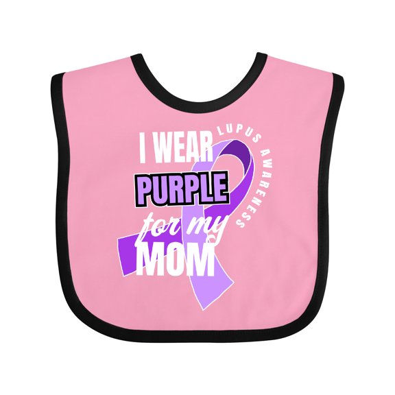 Inktastic I Wear Purple For My Mom Lupus Awareness Boys or Girls Baby Bib