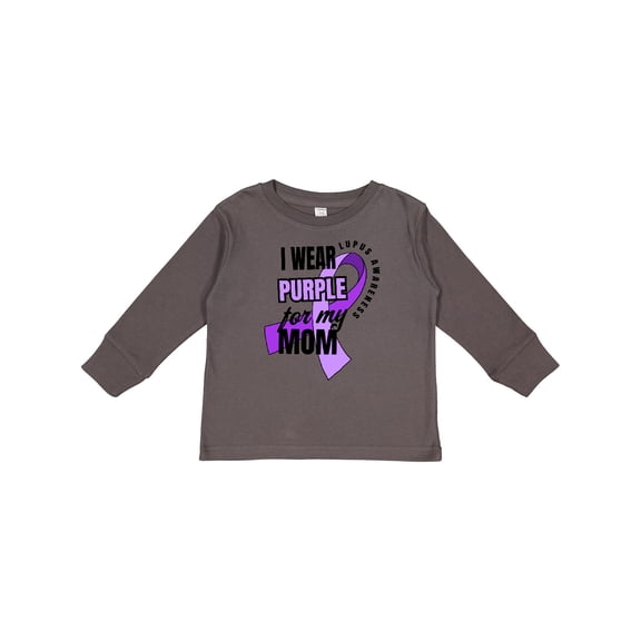 Inktastic I Wear Purple For My Mom Lupus Awareness Boys or Girls Long Sleeve Toddler T-Shirt