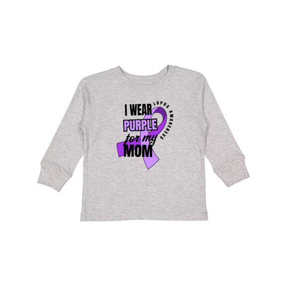 Inktastic I Wear Purple For My Mom Lupus Awareness Boys or Girls Long Sleeve Toddler T-Shirt
