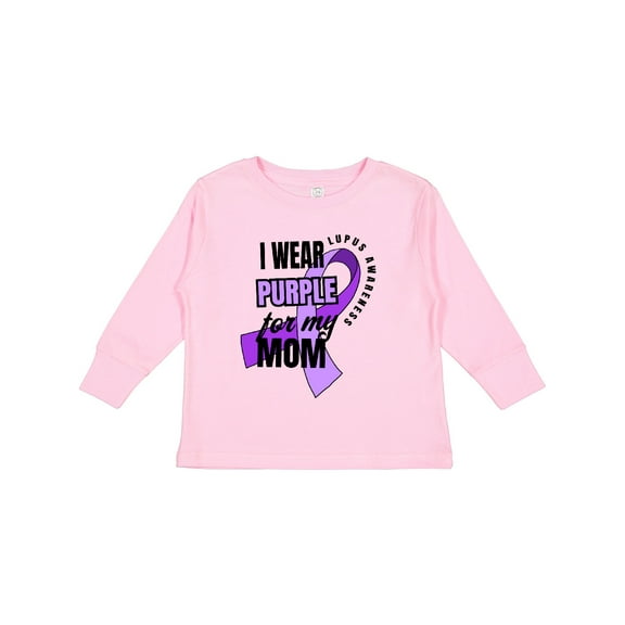 Inktastic I Wear Purple For My Mom Lupus Awareness Boys or Girls Long Sleeve Toddler T-Shirt