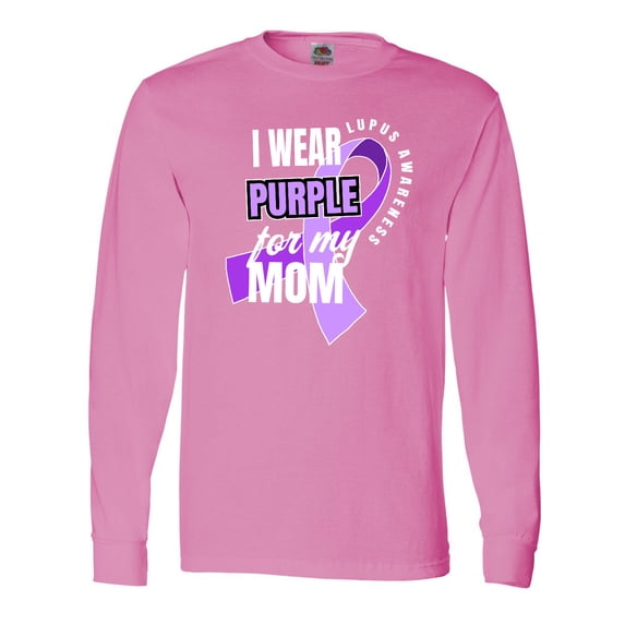 Inktastic I Wear Purple For My Mom Lupus Awareness Long Sleeve T-Shirt