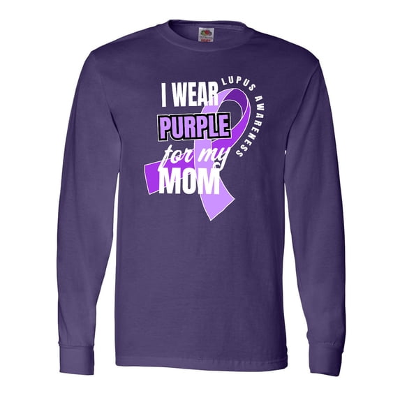 Inktastic I Wear Purple For My Mom Lupus Awareness Long Sleeve T-Shirt
