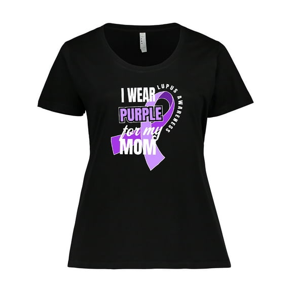 Inktastic I Wear Purple For My Mom Lupus Awareness Women's Plus Size T-Shirt