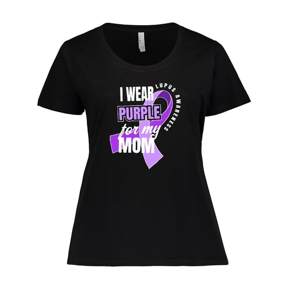 Inktastic I Wear Purple For My Mom Lupus Awareness Women's Plus Size T-Shirt