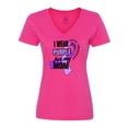 thumbnail image 1 of Inktastic I Wear Purple For My Mom Lupus Awareness Women's V-Neck T-Shirt, 1 of 5