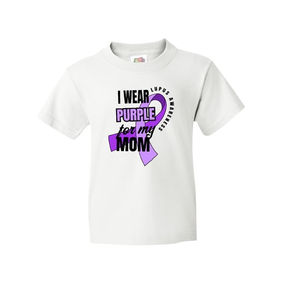 Inktastic I Wear Purple For My Mom Lupus Awareness Youth T-Shirt