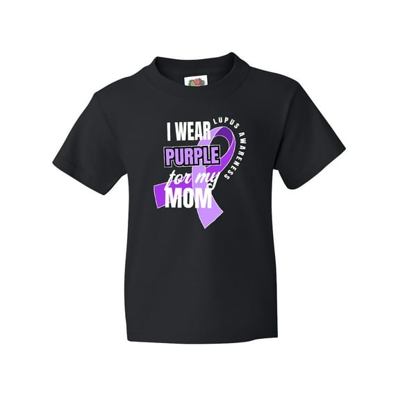 Inktastic I Wear Purple For My Mom Lupus Awareness Youth T-Shirt