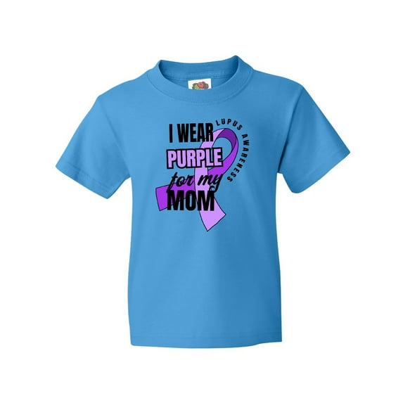 Inktastic I Wear Purple For My Mom Lupus Awareness Youth T-Shirt