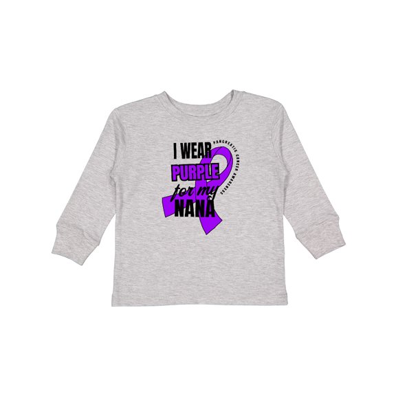 Inktastic I Wear Purple For My Nana Pancreatic Cancer Awareness Boys or Girls Long Sleeve Toddler T-Shirt