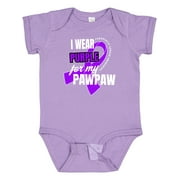 Inktastic I Wear Purple For My Pawpaw Pancreatic Cancer Awareness Boys or Girls Baby Bodysuit