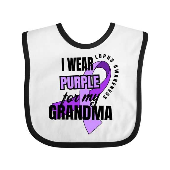 Inktastic I Wear Purple for My Grandma Lupus Awareness Boys or Girls Baby Bib