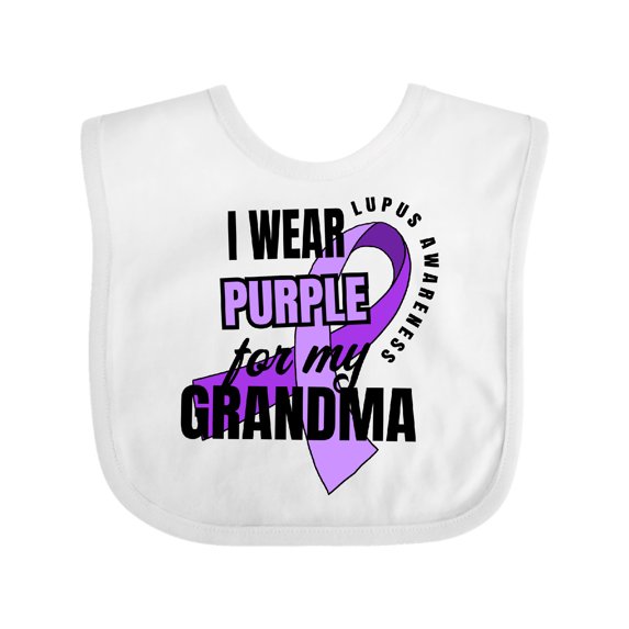 Inktastic I Wear Purple for My Grandma Lupus Awareness Boys or Girls Baby Bib