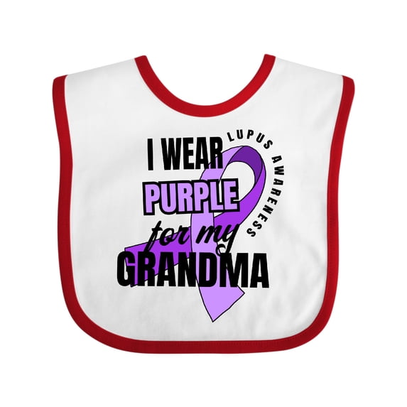 Inktastic I Wear Purple for My Grandma Lupus Awareness Boys or Girls Baby Bib