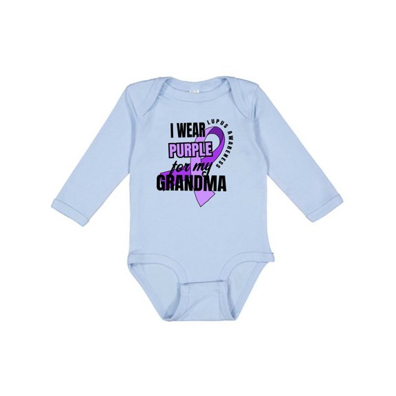 Inktastic I Wear Purple for My Grandma Lupus Awareness Boys or Girls Long Sleeve Baby Bodysuit