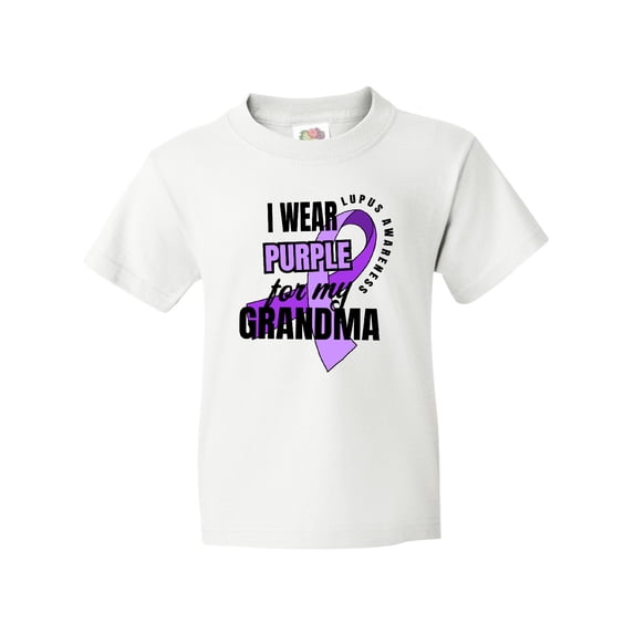 Inktastic I Wear Purple for My Grandma Lupus Awareness Youth T-Shirt