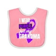 thumbnail image 1 of Inktastic I Wear Purple for My Grandma Pancreatic Cancer Awareness Boys or Girls Baby Bib, 1 of 4