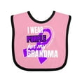 thumbnail image 1 of Inktastic I Wear Purple for My Grandma Pancreatic Cancer Awareness Boys or Girls Baby Bib, 1 of 4