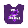 thumbnail image 1 of Inktastic I Wear Purple for My Grandma Pancreatic Cancer Awareness Boys or Girls Baby Bib, 1 of 4