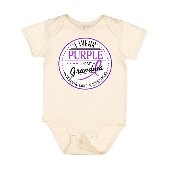 Inktastic I Wear Purple for My Grandma Pancreatic Cancer Awareness Boys or Girls Baby Bodysuit