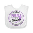 thumbnail image 1 of Inktastic I Wear Purple for My Grandpa Pancreatic Cancer Awareness Boys or Girls Baby Bib, 1 of 4