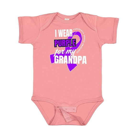 Inktastic I Wear Purple for My Grandpa Pancreatic Cancer Awareness Boys or Girls Baby Bodysuit