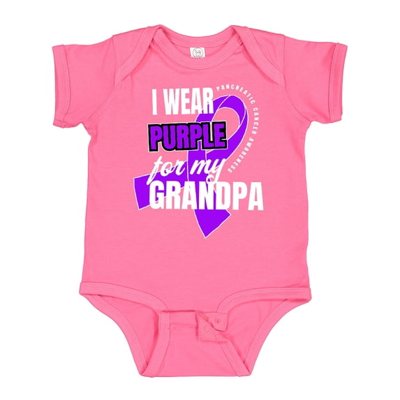 Inktastic I Wear Purple for My Grandpa Pancreatic Cancer Awareness Boys or Girls Baby Bodysuit