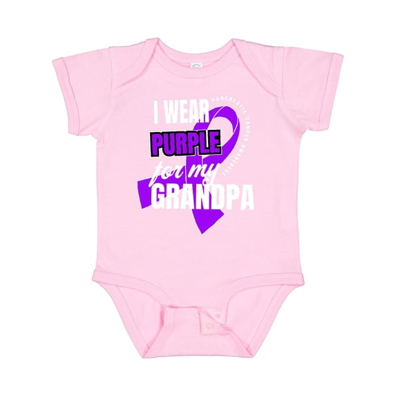 Inktastic I Wear Purple for My Grandpa Pancreatic Cancer Awareness Boys or Girls Baby Bodysuit