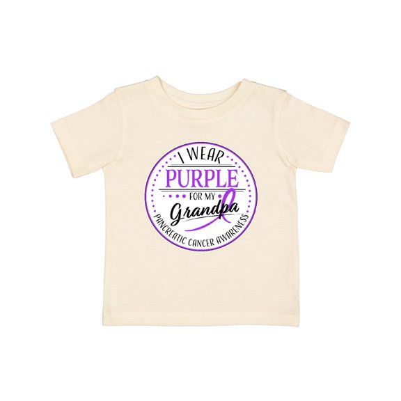 Inktastic I Wear Purple for My Grandpa Pancreatic Cancer Awareness Boys or Girls Baby T-Shirt