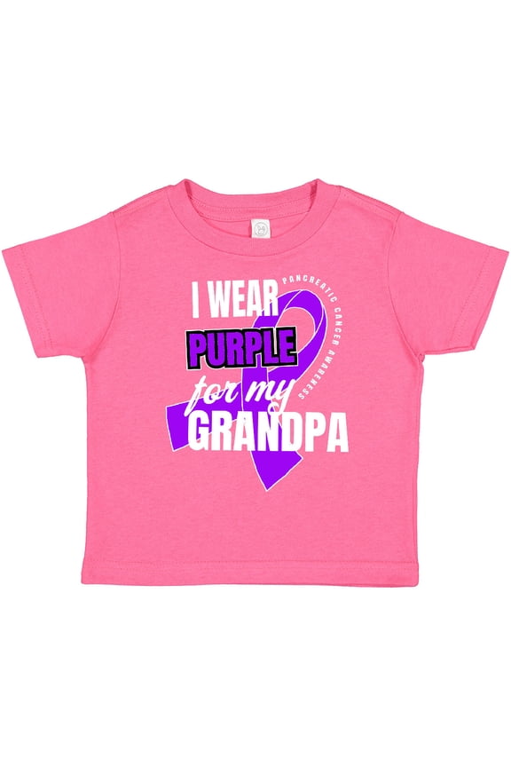 I Wear Purple for My Grandpa Pancreatic Cancer Awareness Boys or Girls Toddler T-Shirt