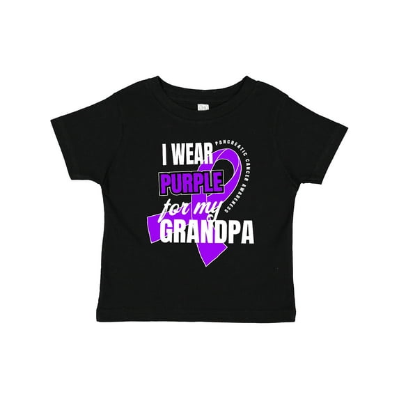 Inktastic I Wear Purple for My Grandpa Pancreatic Cancer Awareness Boys or Girls Toddler T-Shirt