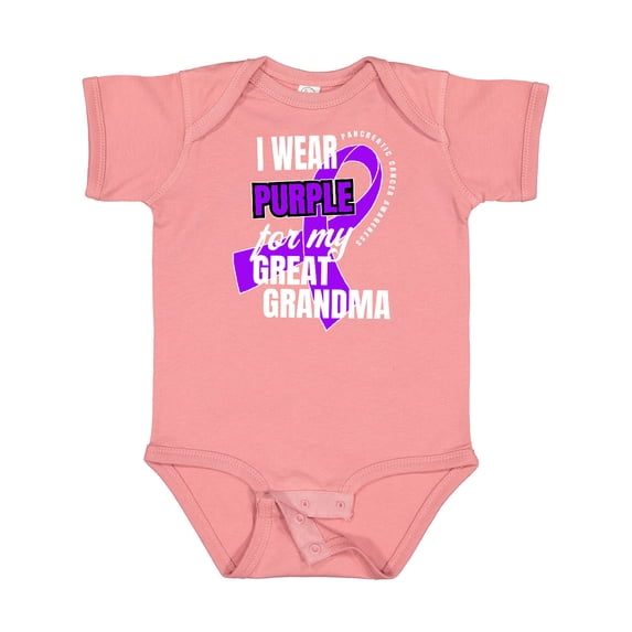 Inktastic I Wear Purple for My Great Grandma Pancreatic Cancer Awareness Boys or Girls Baby Bodysuit