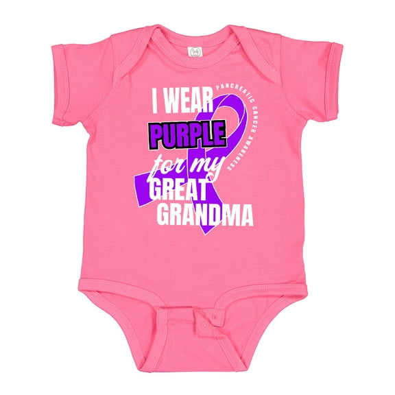 Inktastic I Wear Purple for My Great Grandma Pancreatic Cancer Awareness Boys or Girls Baby Bodysuit