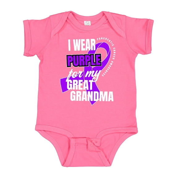 Inktastic I Wear Purple for My Great Grandma Pancreatic Cancer Awareness Boys or Girls Baby Bodysuit