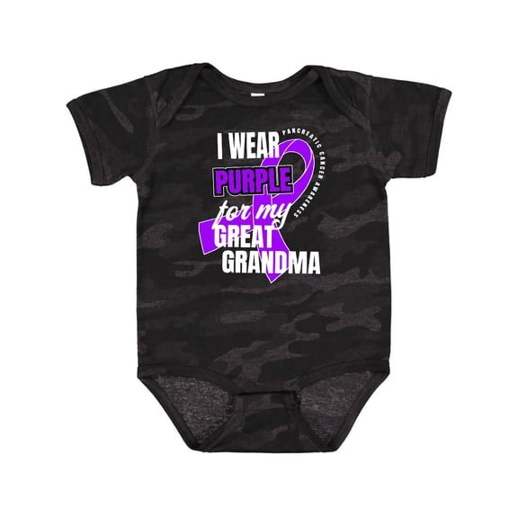 Inktastic I Wear Purple for My Great Grandma Pancreatic Cancer Awareness Boys or Girls Baby Bodysuit