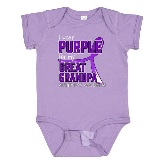 Inktastic I Wear Purple for My Great Grandpa Alzheimers Awareness Boys or Girls Baby Bodysuit