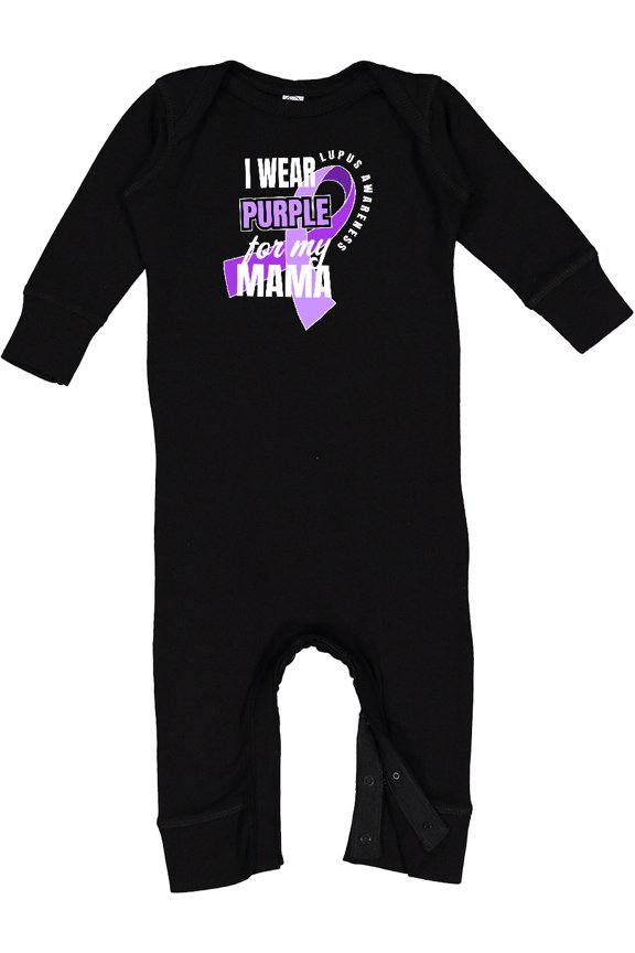 I Wear Purple for My Mama Lupus Awareness Baby Romper Coveralls