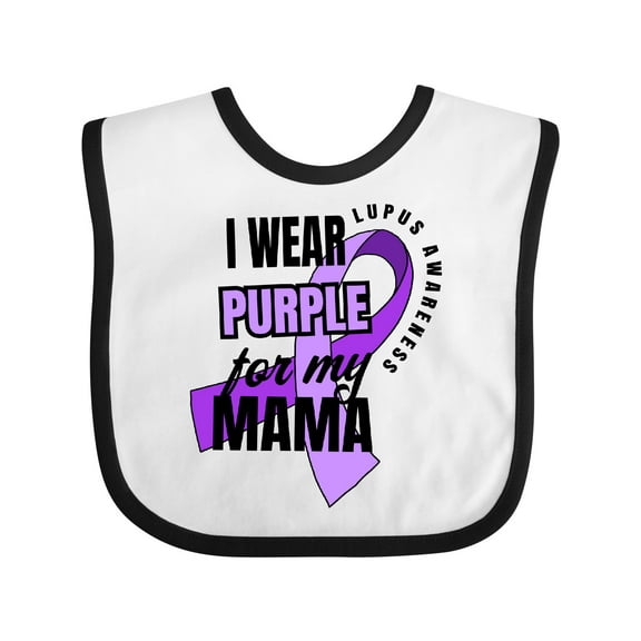 Inktastic I Wear Purple for My Mama Lupus Awareness Boys or Girls Baby Bib