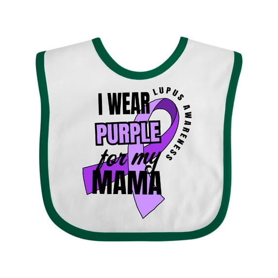 Inktastic I Wear Purple for My Mama Lupus Awareness Boys or Girls Baby Bib