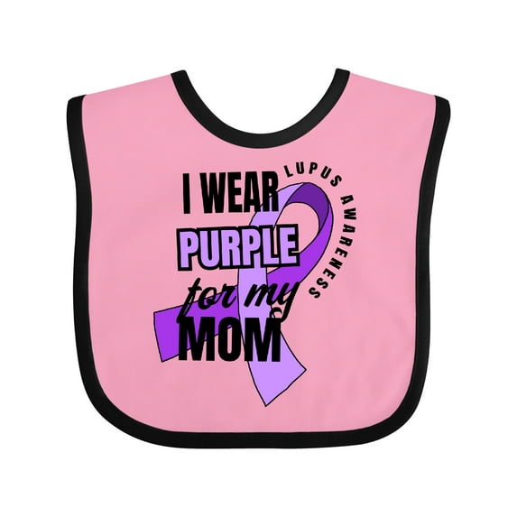Inktastic I Wear Purple for My Mom Lupus Awareness Boys or Girls Baby Bib